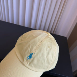 Ralph Lauren Hat Pale Yellow Teal Pony Casual Baseball Cap