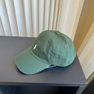 Ralph Lauren Hat Faded Green White Pony Baseball Cap