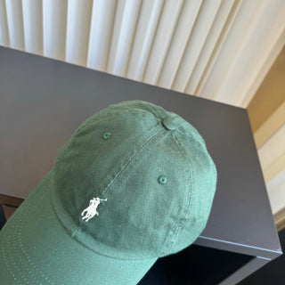 Ralph Lauren Hat Faded Green White Pony Baseball Cap