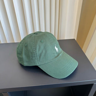 Ralph Lauren Hat Faded Green White Pony Baseball Cap