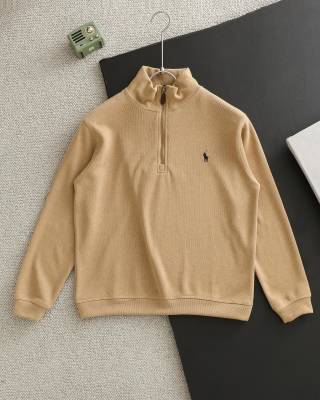 Ralph Lauren Sweatshirt Pony Embroidered Quarter-Zip Stand Collar Pullover