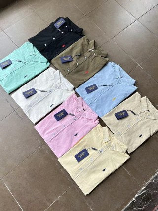 Ralph Lauren Shirt Cotton Linen Blend Short Sleeve Casual Shirt