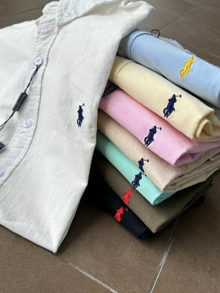 Ralph Lauren Shirt Cotton Linen Blend Short Sleeve Casual Shirt