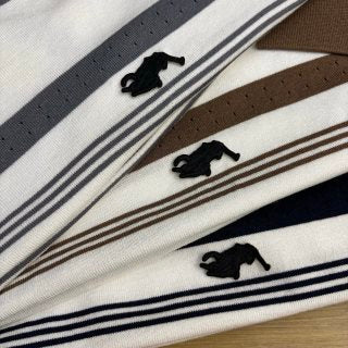 Ralph Lauren Vertical Stripe Ice Silk Knit Polo Shirt