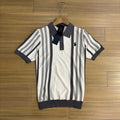 Ralph Lauren Vertical Stripe Ice Silk Knit Polo Shirt