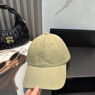 Ralph Lauren Hat Khaki Tonal Pony Curved Brim Cap