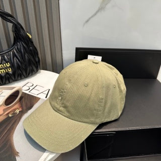 Ralph Lauren Hat Khaki Tonal Pony Curved Brim Cap