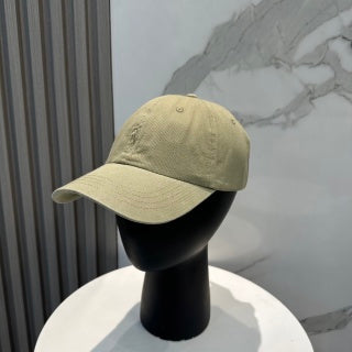 Ralph Lauren Hat Khaki Tonal Pony Curved Brim Cap
