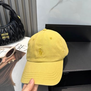 Ralph Lauren Hat Mustard Yellow Tonal Pony Baseball Cap