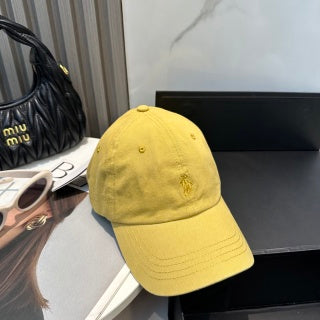 Ralph Lauren Hat Mustard Yellow Tonal Pony Baseball Cap