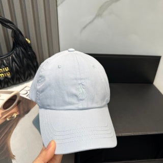 Ralph Lauren Hat Ice Blue Tonal Pony Curved Brim Cap