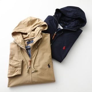 Ralph Lauren Outerwear Cotton Drawstring Hood Zip Jacket