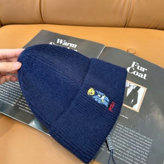 Ralph Lauren Hat Navy Polo Bear Ribbed Cuff Beanie
