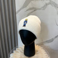 Ralph Lauren Hat Ivory Polo Bear Ribbed Knit Beanie