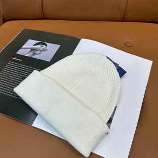 Ralph Lauren Hat Winter White Front Pony Ribbed Beanie