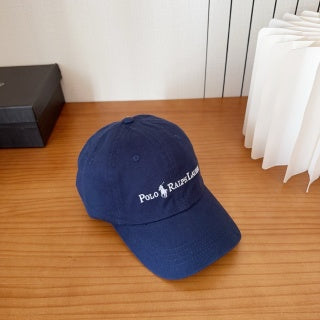 Ralph Lauren Hat Navy Embroidered Wordmark Curved Brim Cap