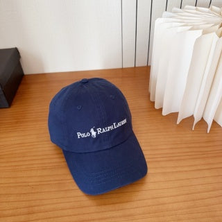 Ralph Lauren Hat Navy Embroidered Wordmark Curved Brim Cap