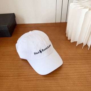 Ralph Lauren Hat White Embroidered Wordmark Baseball Cap