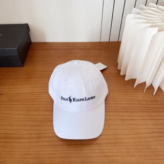 Ralph Lauren Hat White Embroidered Wordmark Baseball Cap