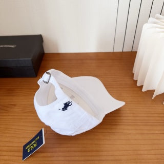 Ralph Lauren Hat White Embroidered Wordmark Baseball Cap