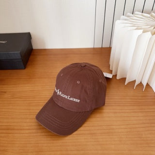 Ralph Lauren Hat Brown Script Logo Curved Brim Baseball Cap