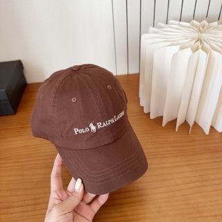 Ralph Lauren Hat Brown Script Logo Curved Brim Baseball Cap