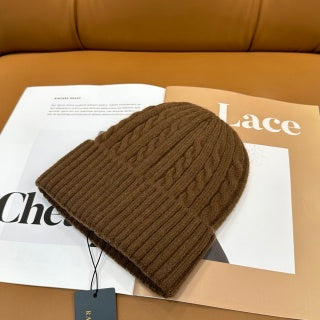 Ralph Lauren Hat Chestnut Side Pony Ribbed Knit Beanie