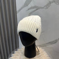 Ralph Lauren Hat Cream Side Pony Ribbed Cuff Beanie