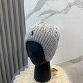 Ralph Lauren Hat Ash Gray Dark Pony Ribbed Knit Beanie