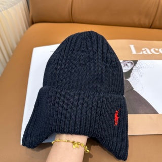 Ralph Lauren Hat Midnight Navy Red Pony Ribbed Knit Beanie