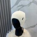 Ralph Lauren Hat Chalk White Side Pony Rib Knit Beanie