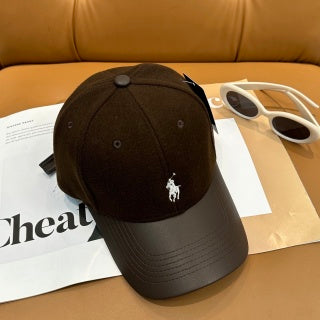 Ralph Lauren Hat Brown Curved-Brim Embroidered Pony Baseball Cap