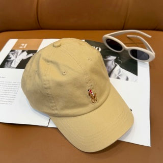 Ralph Lauren Hat Pale Yellow Multicolor Pony Baseball Cap
