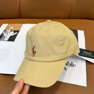 Ralph Lauren Hat Pale Yellow Multicolor Pony Baseball Cap