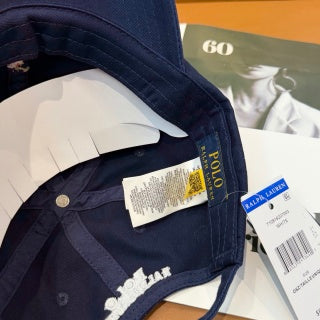 Ralph Lauren Hat Navy Multicolor Pony Curved-Brim Baseball Cap