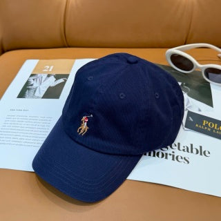 Ralph Lauren Hat Navy Multicolor Pony Curved-Brim Baseball Cap