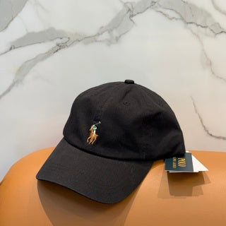 Ralph Lauren Hat Black Multicolor Pony Baseball Cap