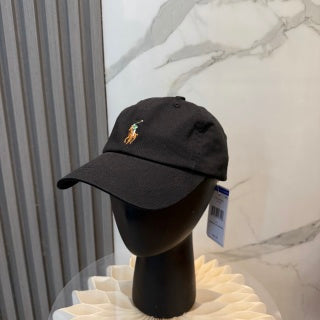 Ralph Lauren Hat Black Multicolor Pony Baseball Cap
