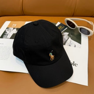 Ralph Lauren Hat Black Multicolor Pony Baseball Cap