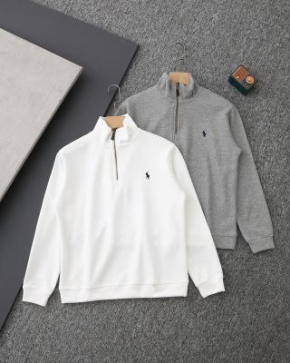 Ralph Lauren Sweatshirt Pony Embroidered Quarter-Zip Stand Collar Pullover