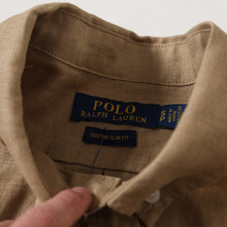 Ralph Lauren Shirt Washed Linen Classic Button Down Long Sleeve Shirt