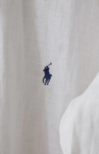Ralph Lauren Shirt Classic Linen Button Down Long Sleeve Shirt