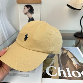 Ralph Lauren Hat Soft Yellow Black Pony Baseball Cap