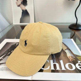 Ralph Lauren Hat Soft Yellow Black Pony Baseball Cap