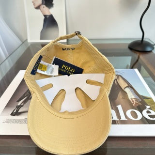 Ralph Lauren Hat Soft Yellow Black Pony Baseball Cap