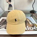 Ralph Lauren Hat Soft Yellow Black Pony Baseball Cap