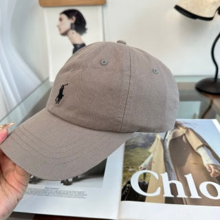 Ralph Lauren Hat Light Gray Black Pony Baseball Cap