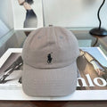 Ralph Lauren Hat Light Gray Black Pony Baseball Cap