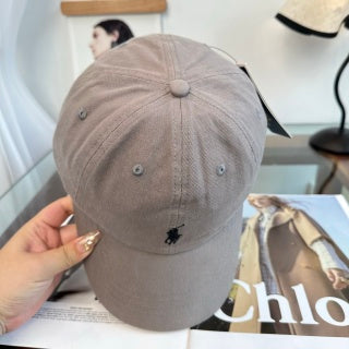 Ralph Lauren Hat Light Gray Black Pony Baseball Cap