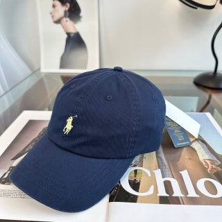 Ralph Lauren Hat Deep Navy Yellow Pony Baseball Cap